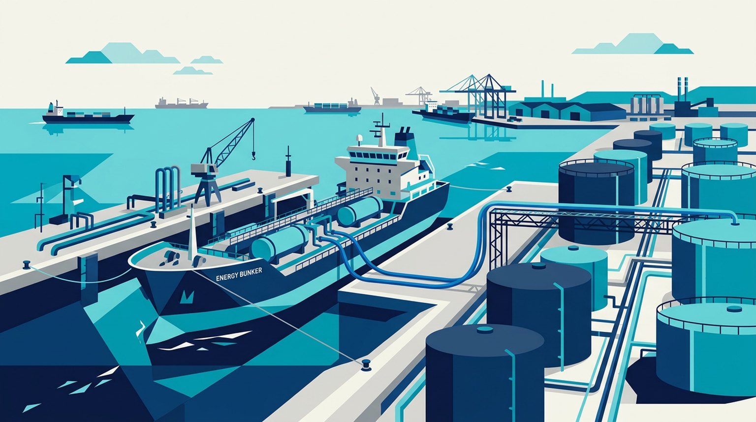 Illustration: Alkagesta Anchors Singapore Marine Fuel Desk with Dedicated Storage and Scaled Monthly Deliveries